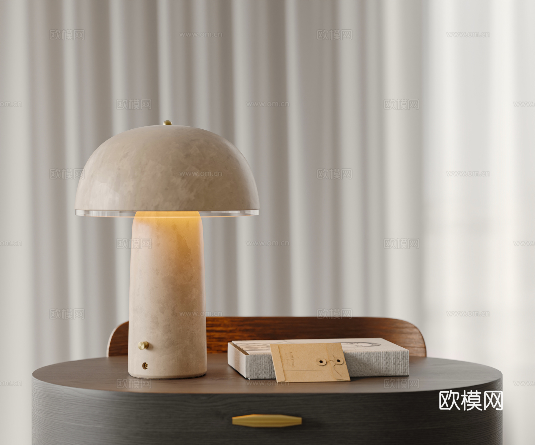 奶油风台灯3d模型下载