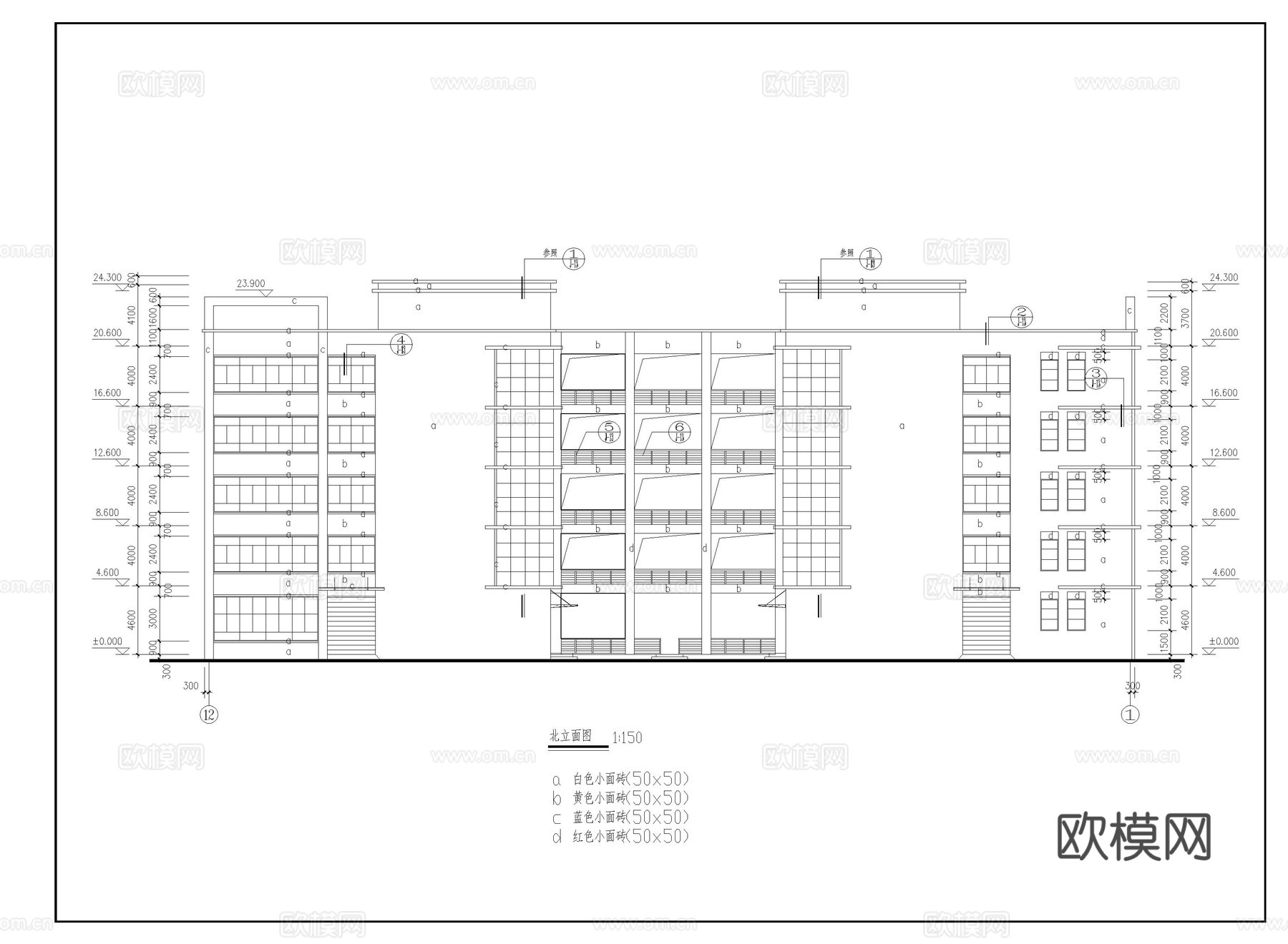 现代厂房施工图cad施工图