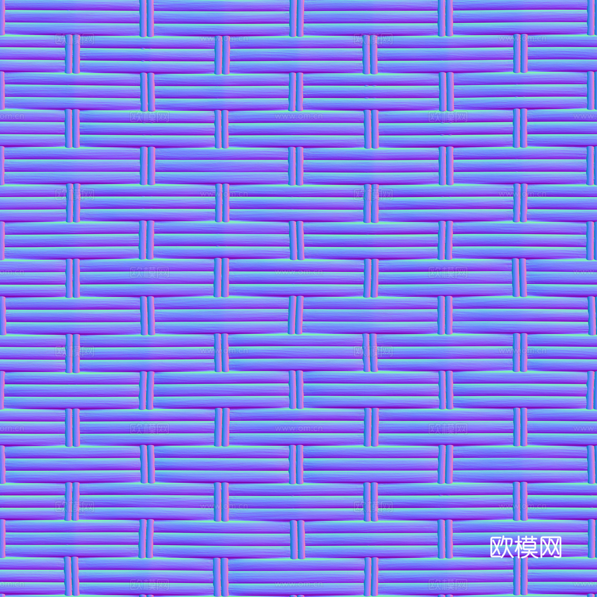 藤编竹编编织品 PBR材质贴图 2k