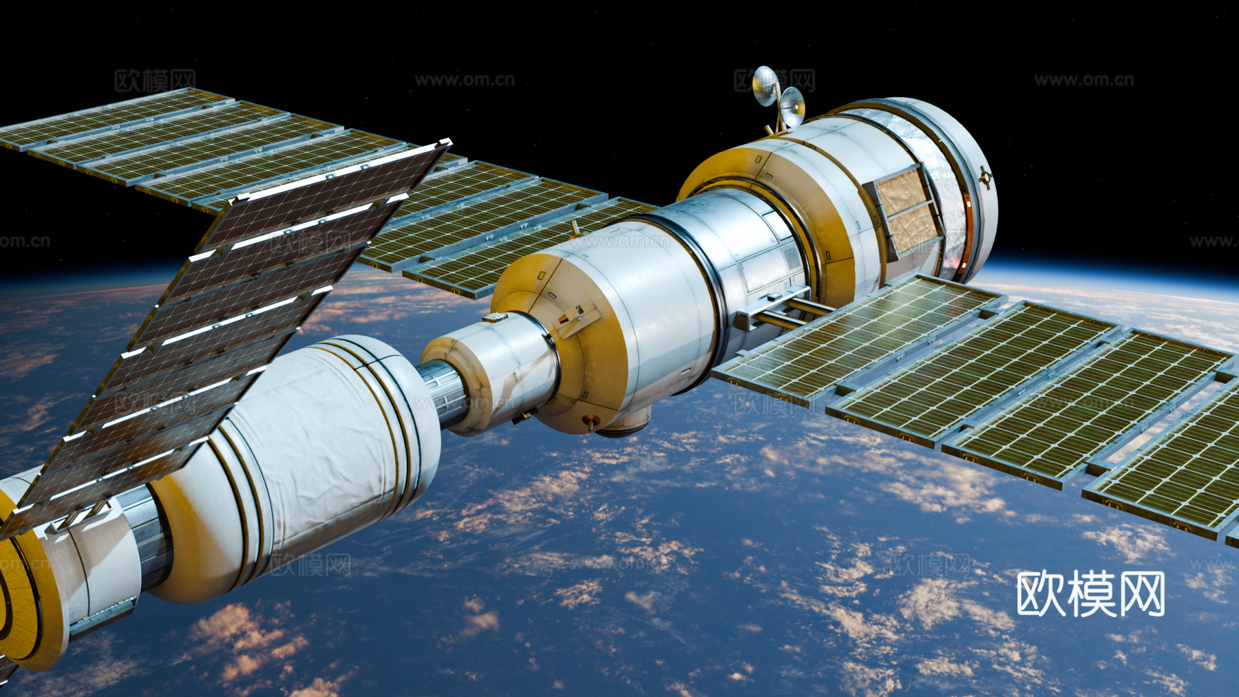 太空站 太空飞船 太空空间站 太空舱 航天器 卫星su模型