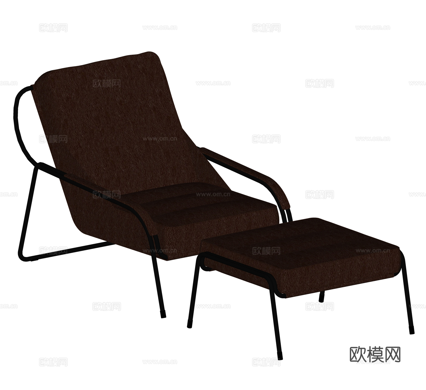 现代躺椅  皮革躺椅  室内躺椅 休闲躺椅 皮革脚踏su模型