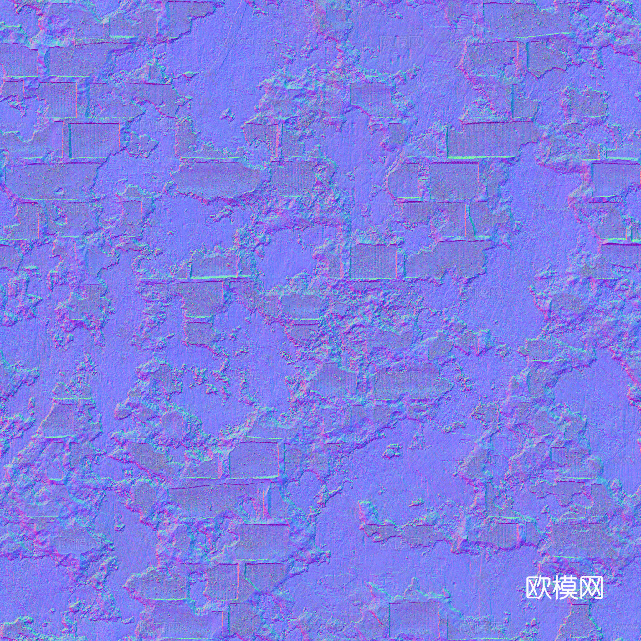 破旧砖墙红墙户外墙 PBR贴图 2k