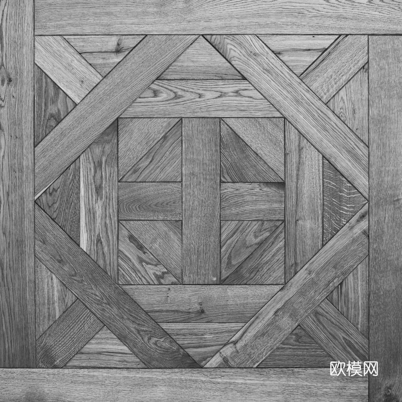 无缝老旧拼花木地板 PBR贴图 2k