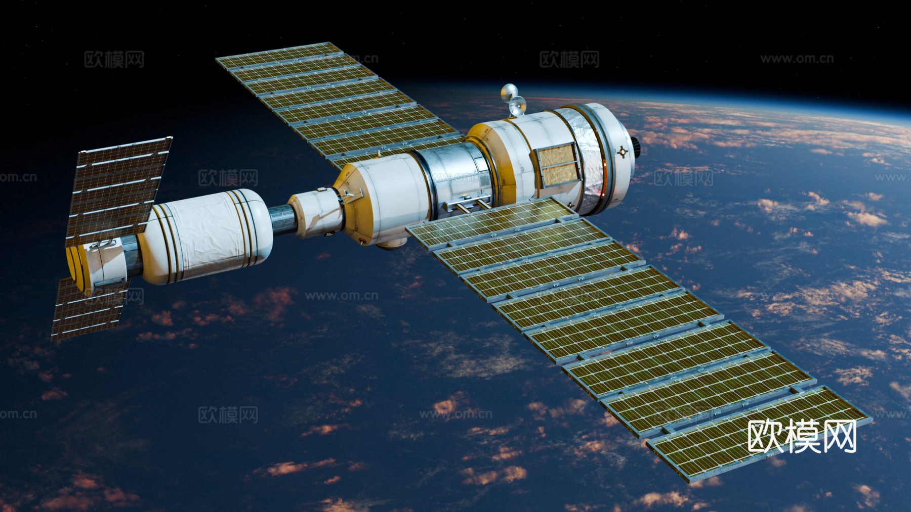 太空站 太空飞船 太空空间站 太空舱 航天器 卫星su模型