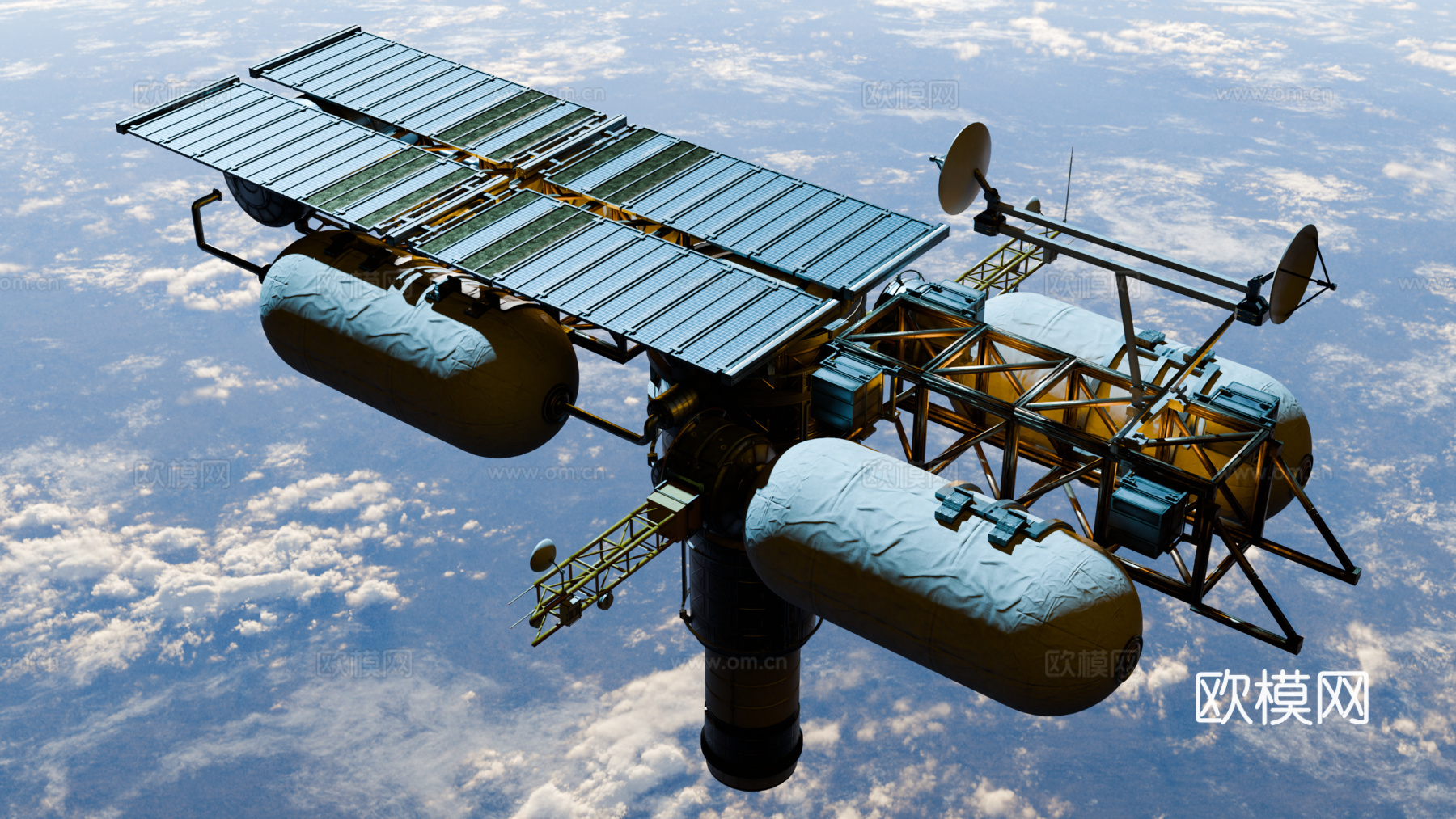 太空站 太空飞船 太空空间站 太空舱 航天器 卫星su模型