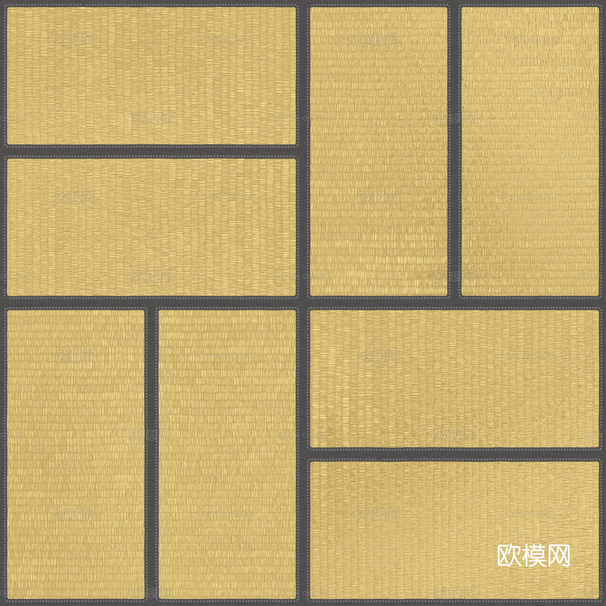 榻榻米竹席竹编 PBR贴图 2k