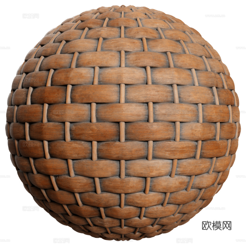 藤编竹编编织品 PBR材质贴图 1k