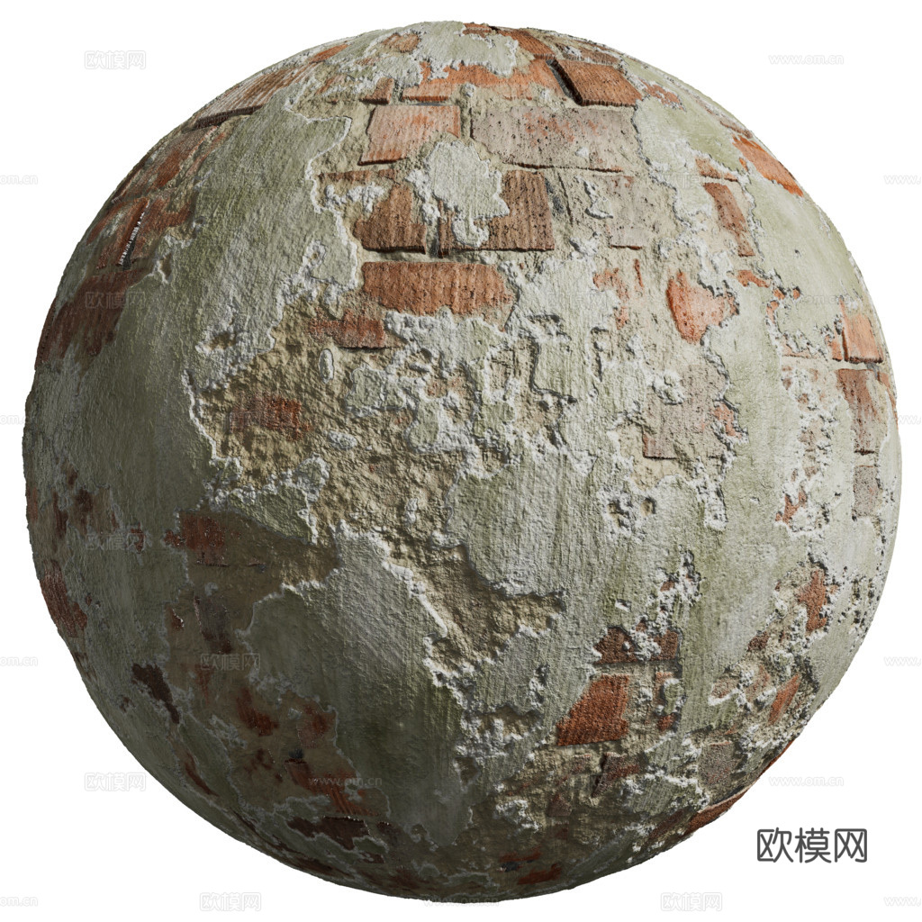 破旧砖墙红墙户外墙 PBR贴图 2k
