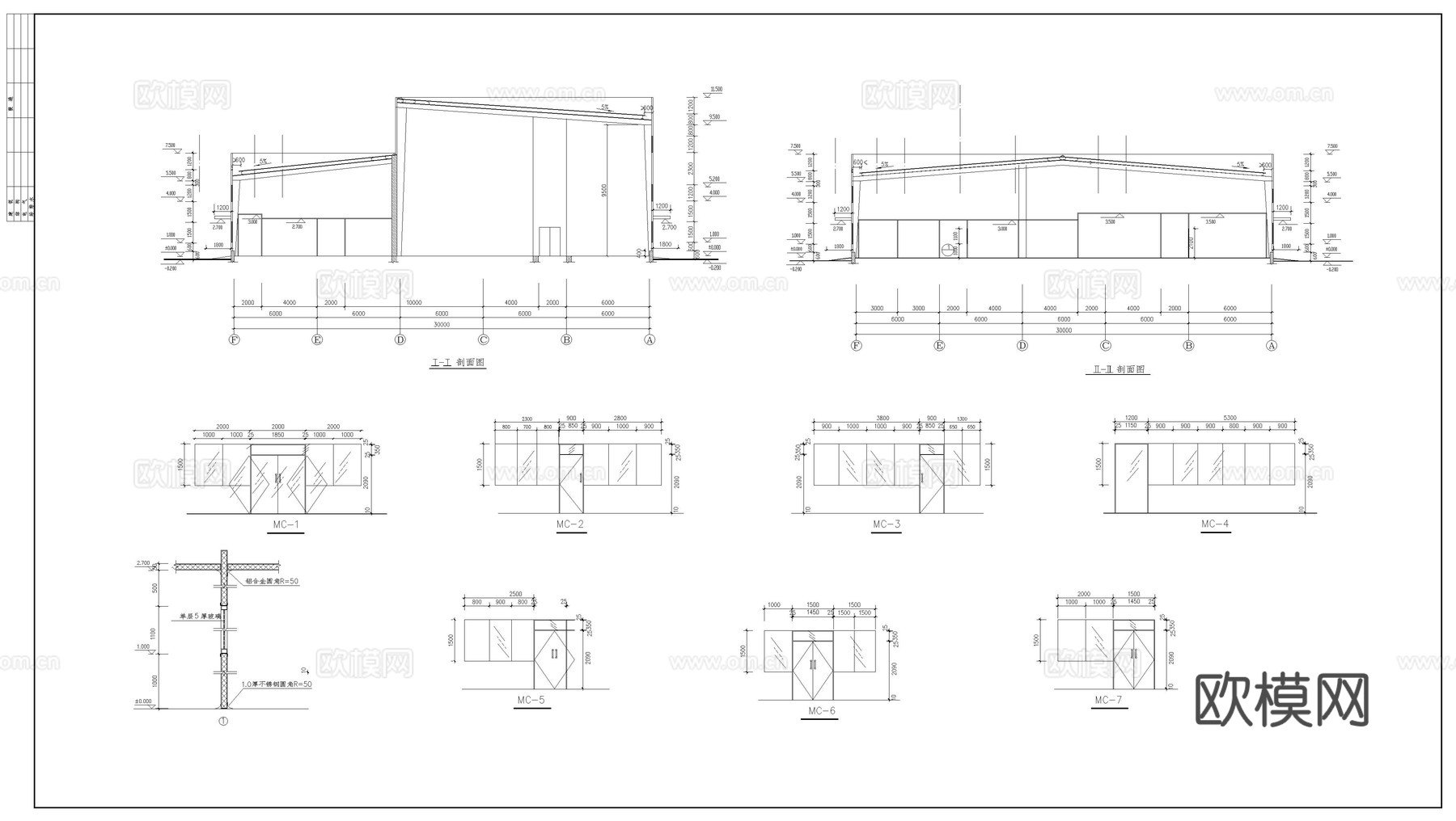 中药前处理提取车间建筑施工图cad施工图