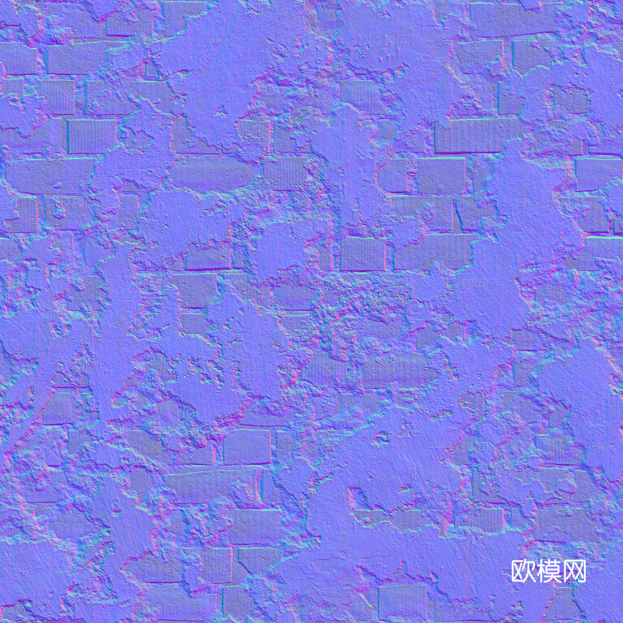 破旧砖墙红墙户外墙 PBR贴图 2k
