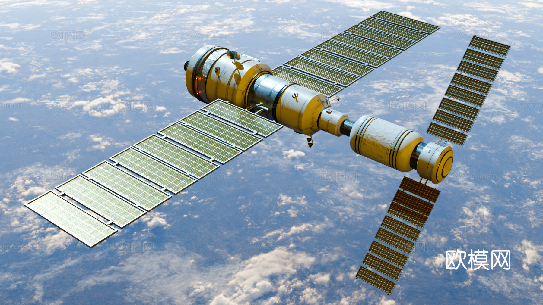 太空站 太空飞船 太空空间站 太空舱 航天器 卫星su模型