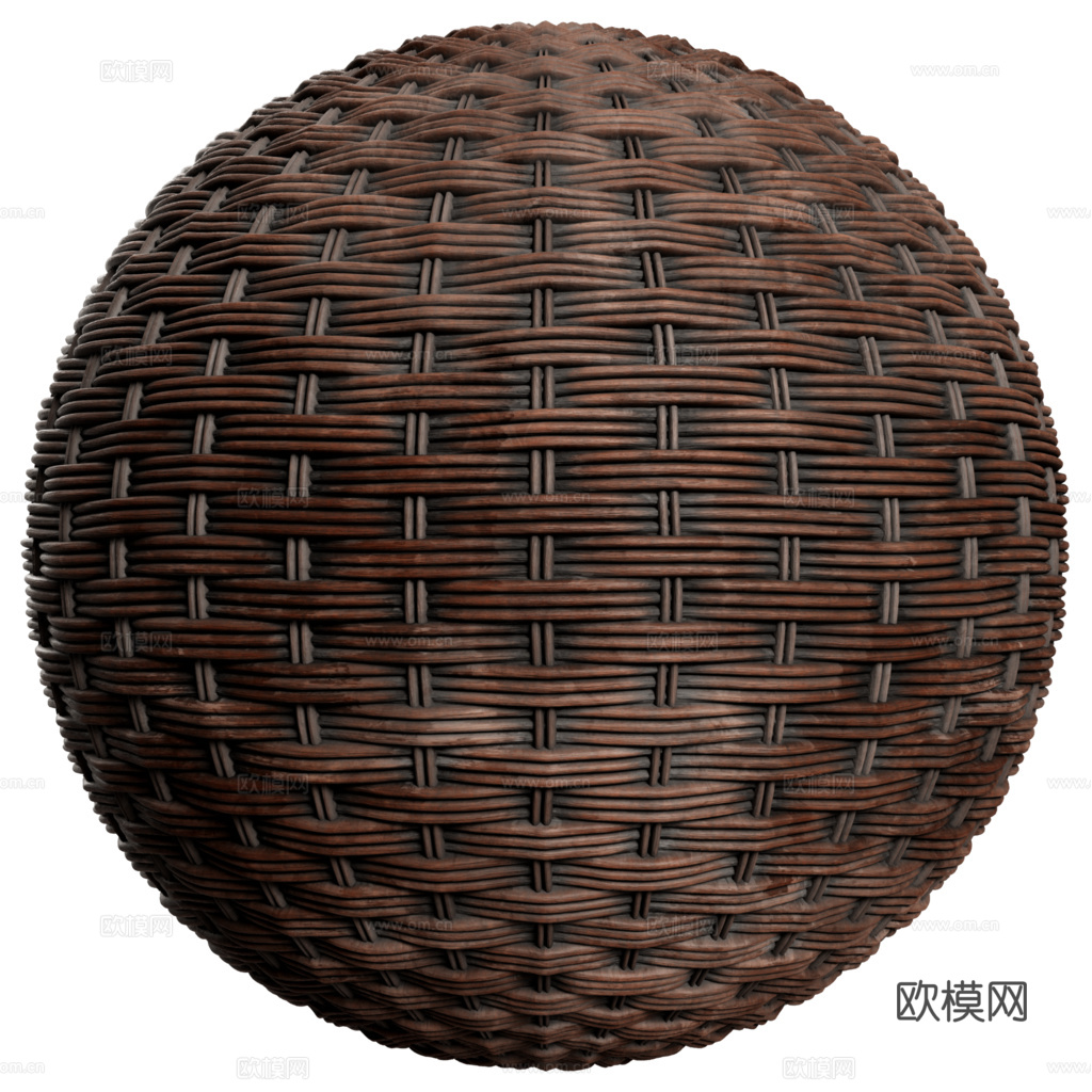 藤编竹编编织品 PBR材质贴图 1k