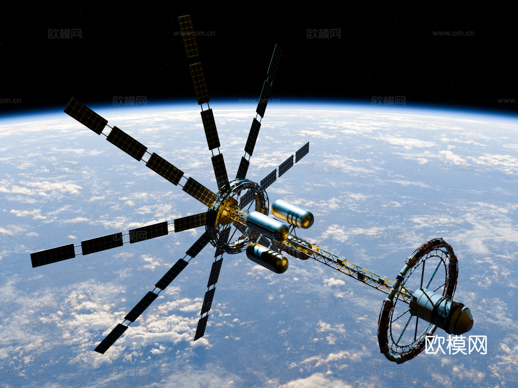 太空站 太空飞船 太空空间站 太空舱 航天器 卫星su模型