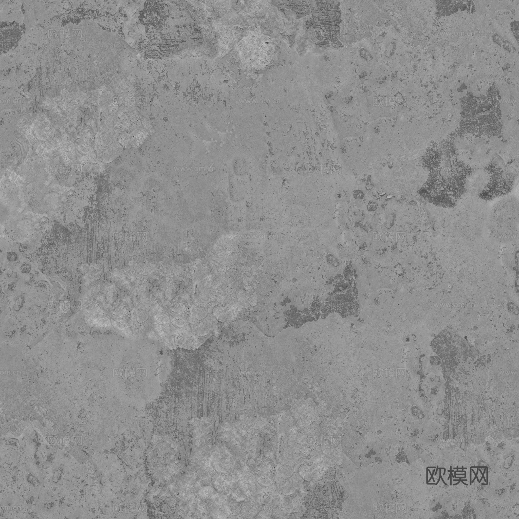 粗糙破旧水泥墙户外墙 PBR贴图 2k