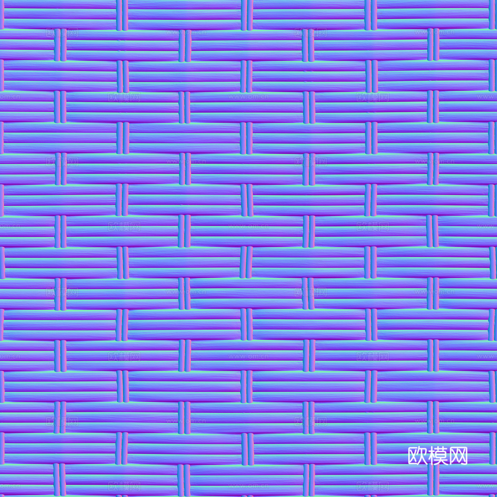 藤编竹编编织品 PBR材质贴图 1k