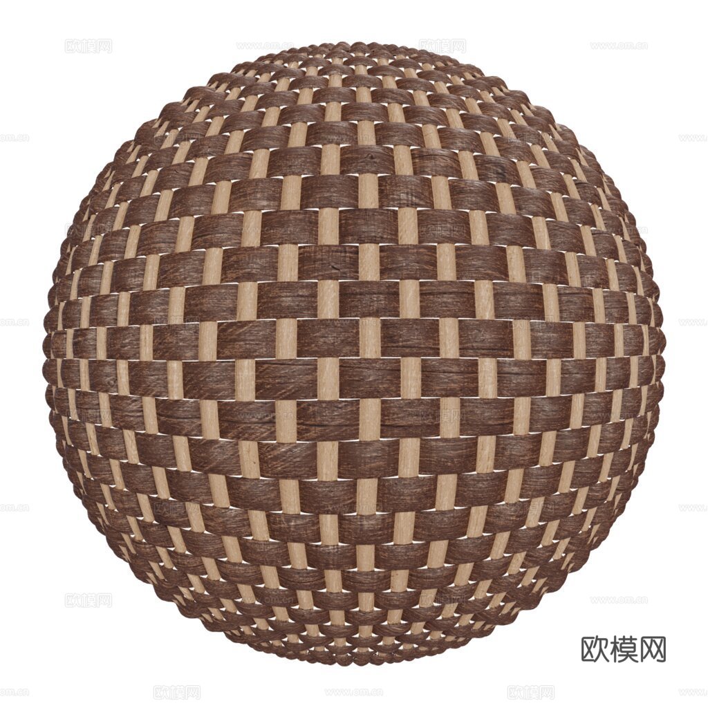 藤编竹编编织品 PBR材质贴图 1k