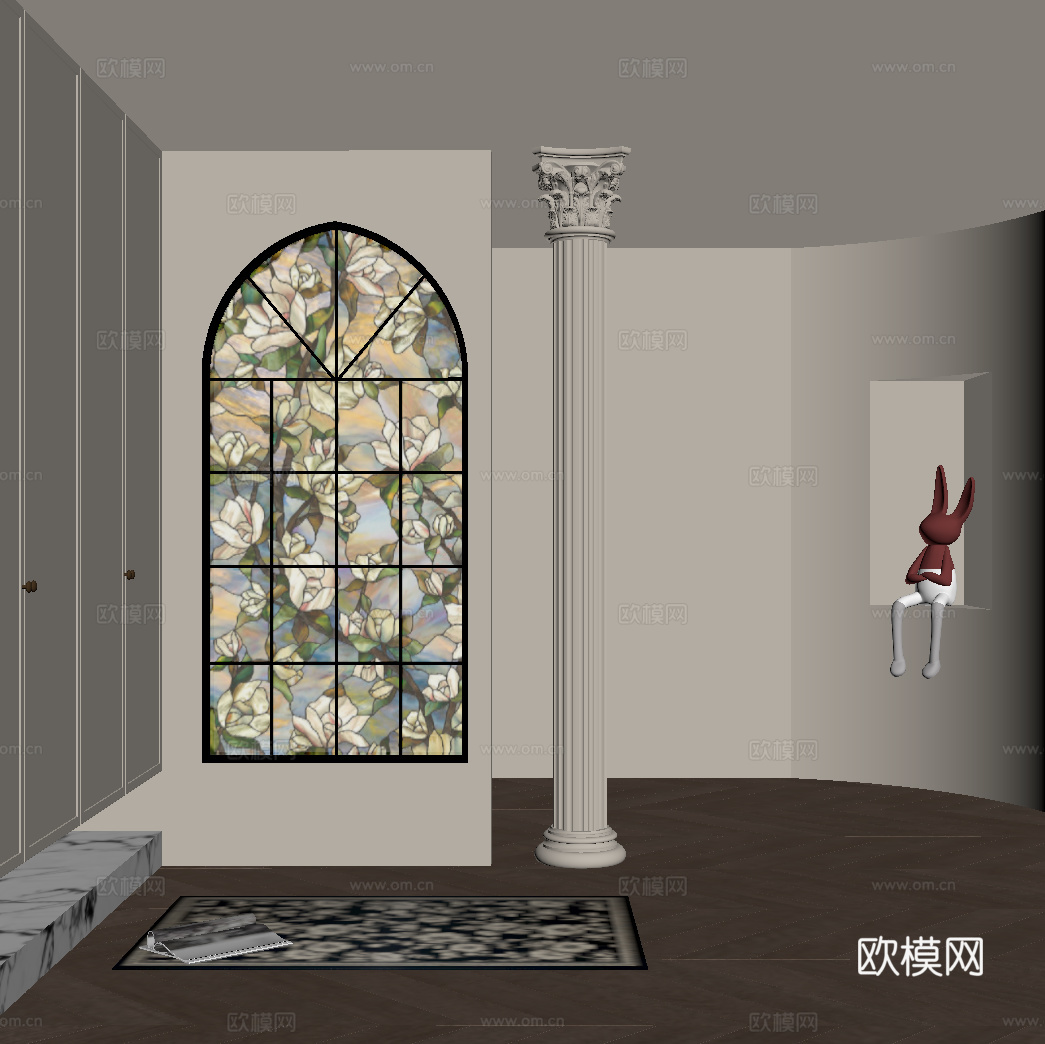 法式玄关su模型
