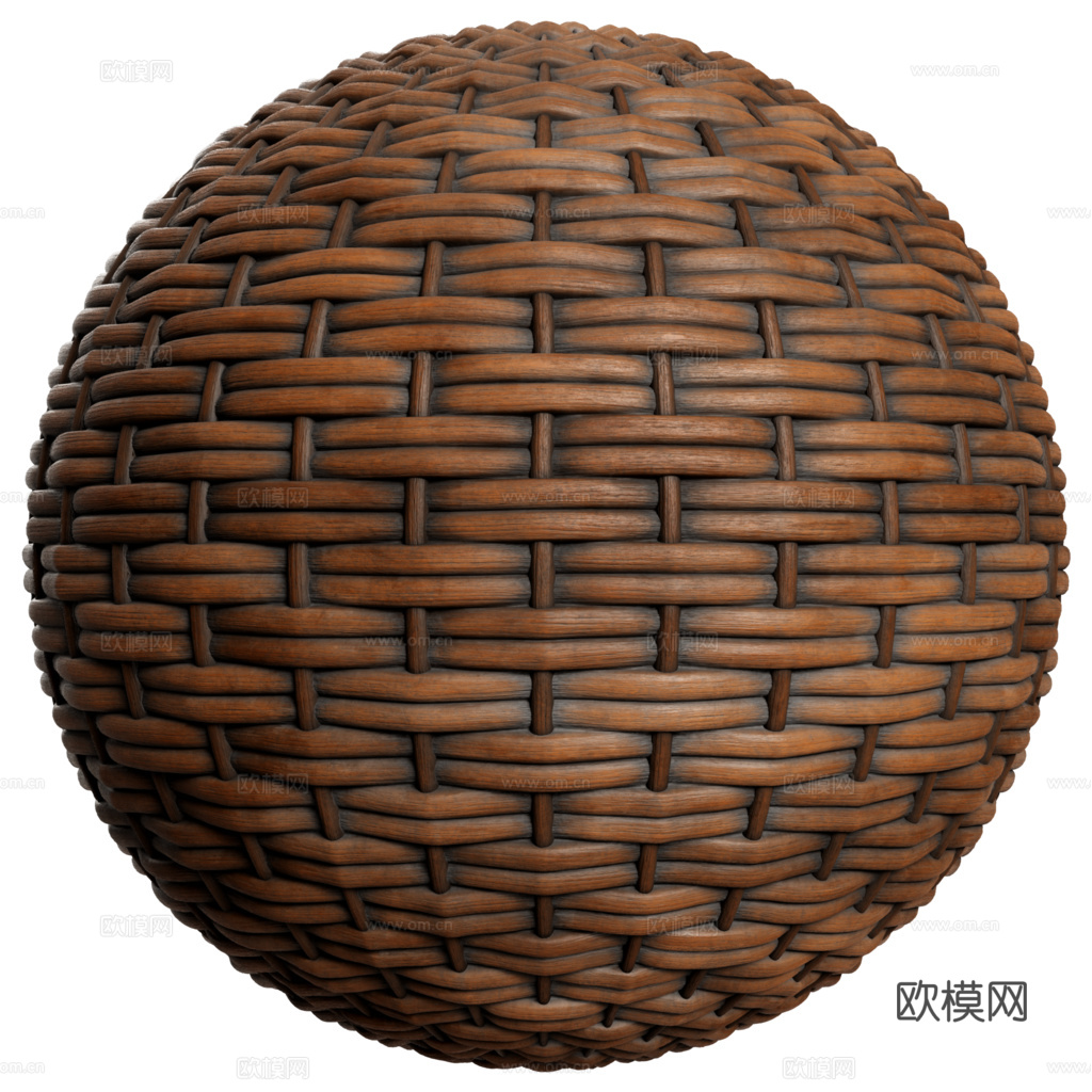 藤编竹编编织品 PBR材质贴图 2k