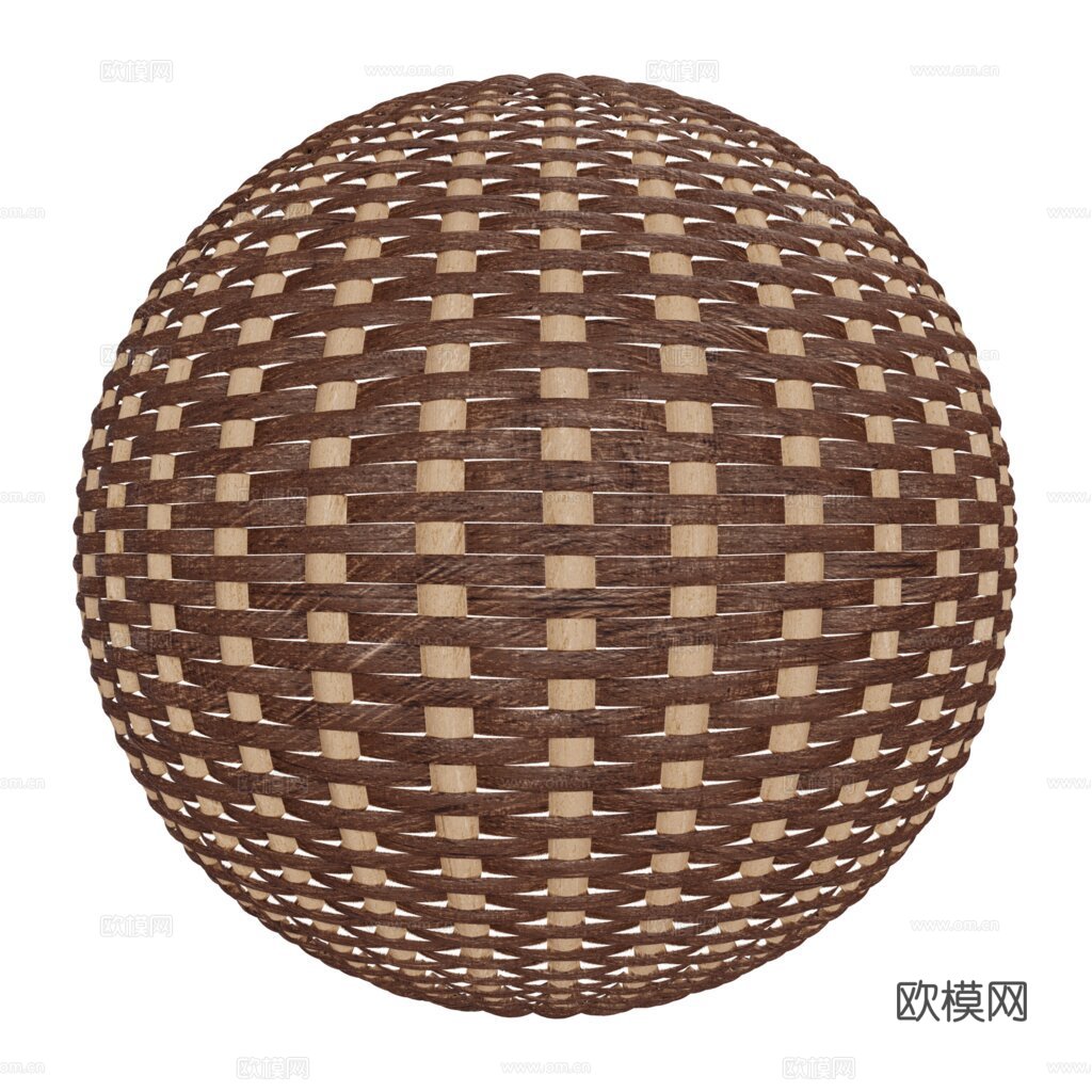 藤编竹编编织品 PBR材质贴图 1k