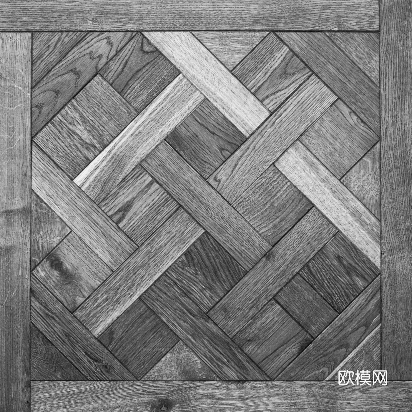 无缝老旧拼花木地板 PBR贴图 2k