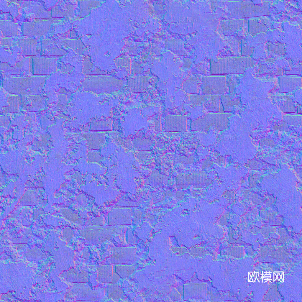破旧砖墙红墙户外墙 PBR贴图 1k
