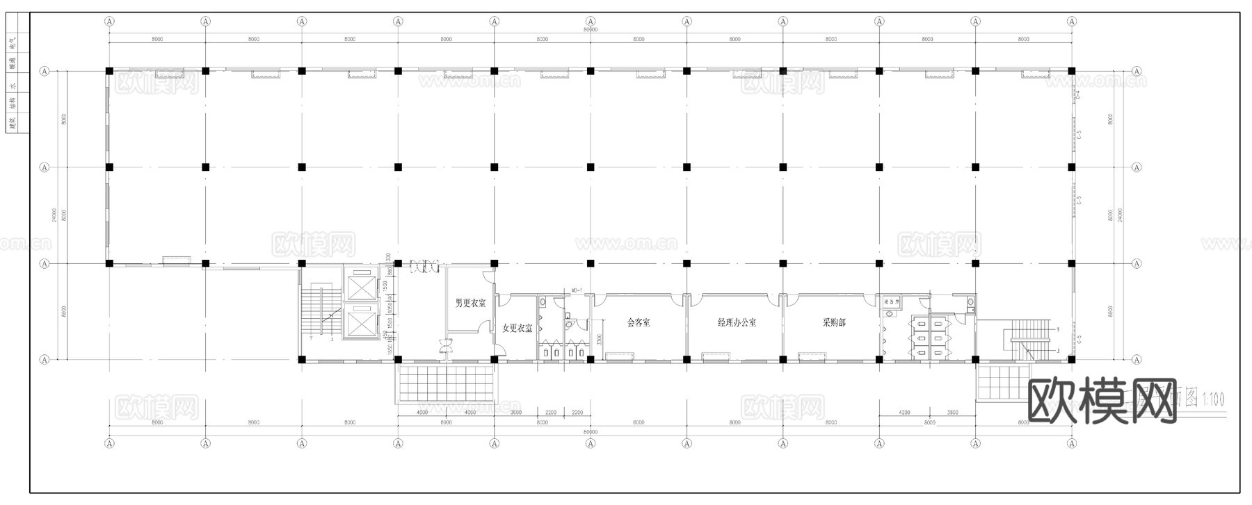 厂房建筑施工图cad施工图