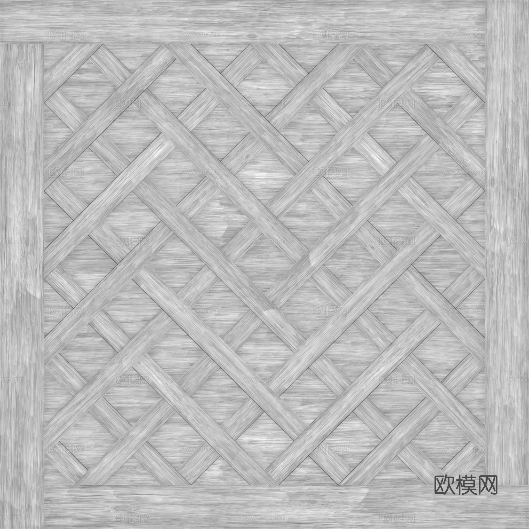 无缝拼花木地板 PBR贴图 2k