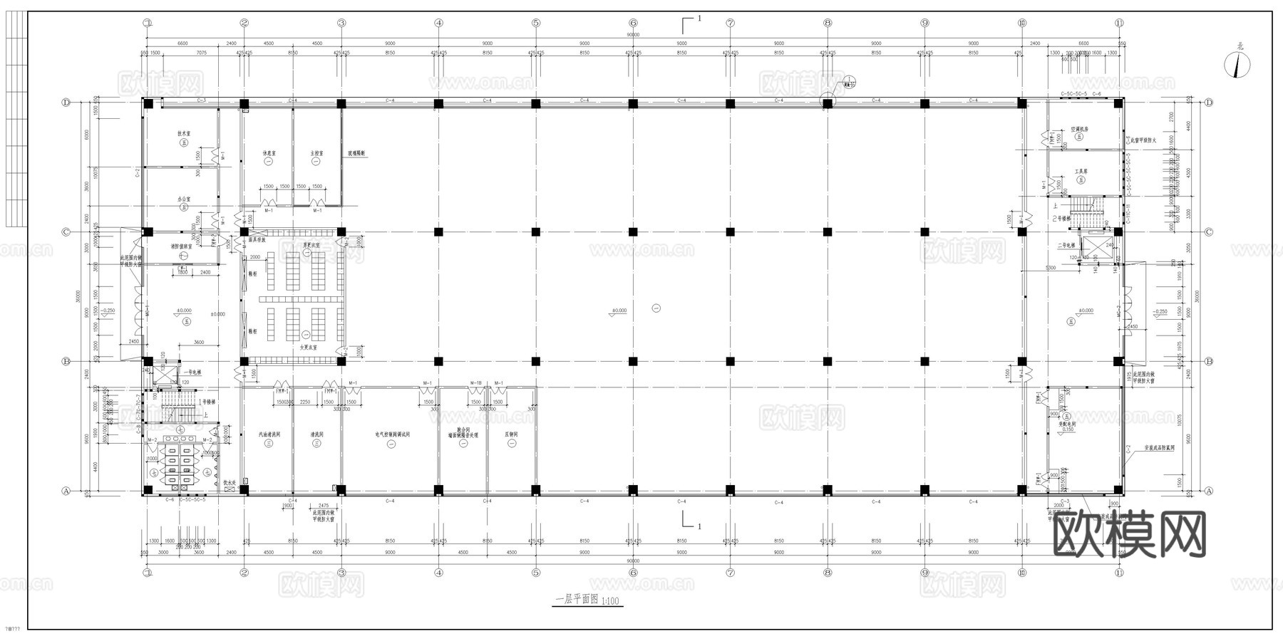装配车间建筑图cad施工图