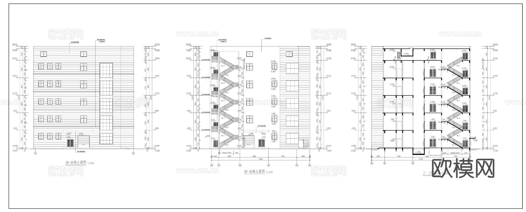 现代厂房cad施工图