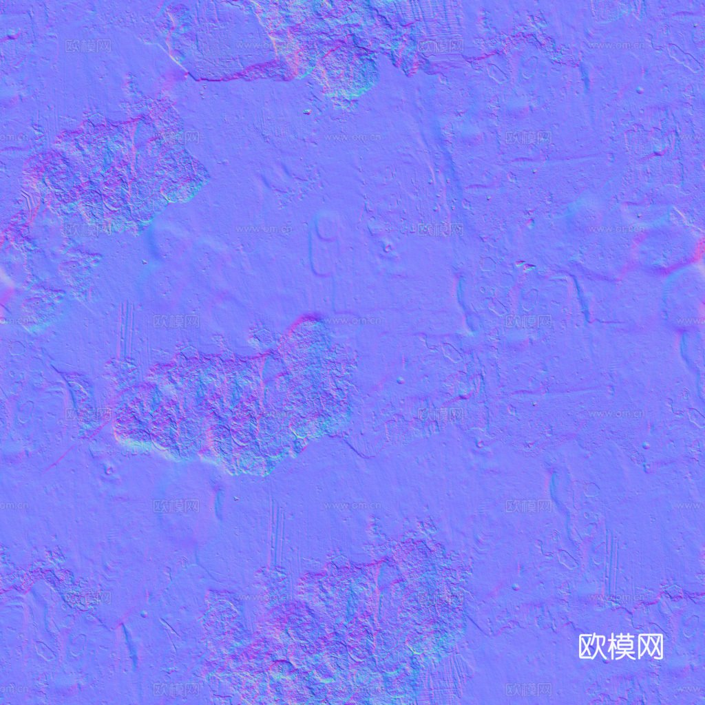 粗糙破旧水泥墙户外墙 PBR贴图 1k
