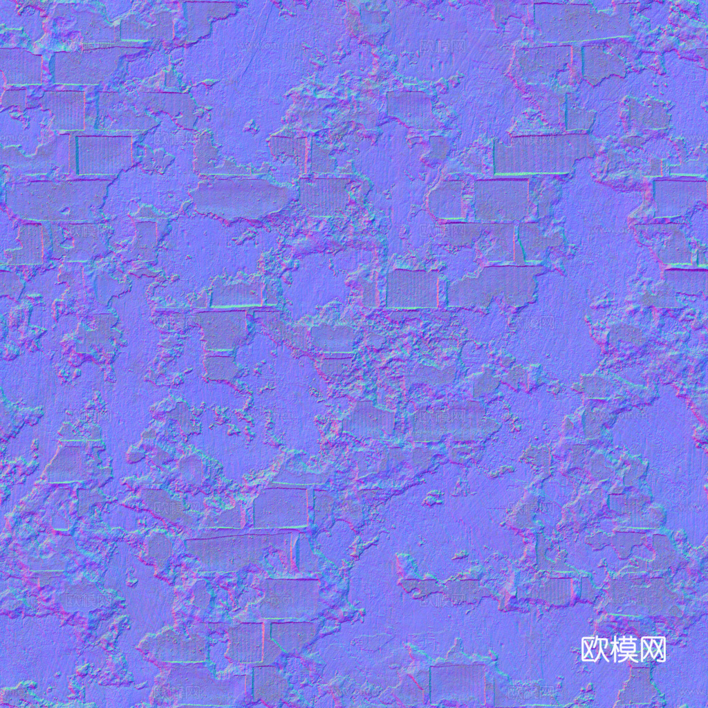 破旧砖墙红墙户外墙 PBR贴图 1k