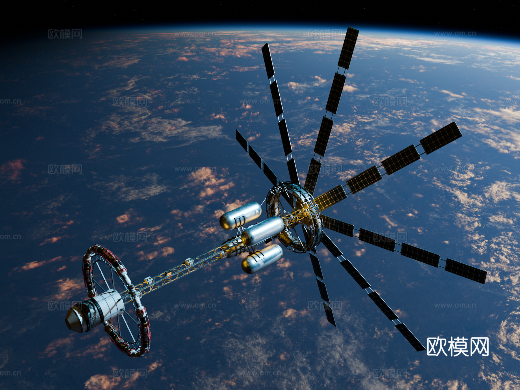 太空站 太空飞船 太空空间站 太空舱 航天器 卫星su模型