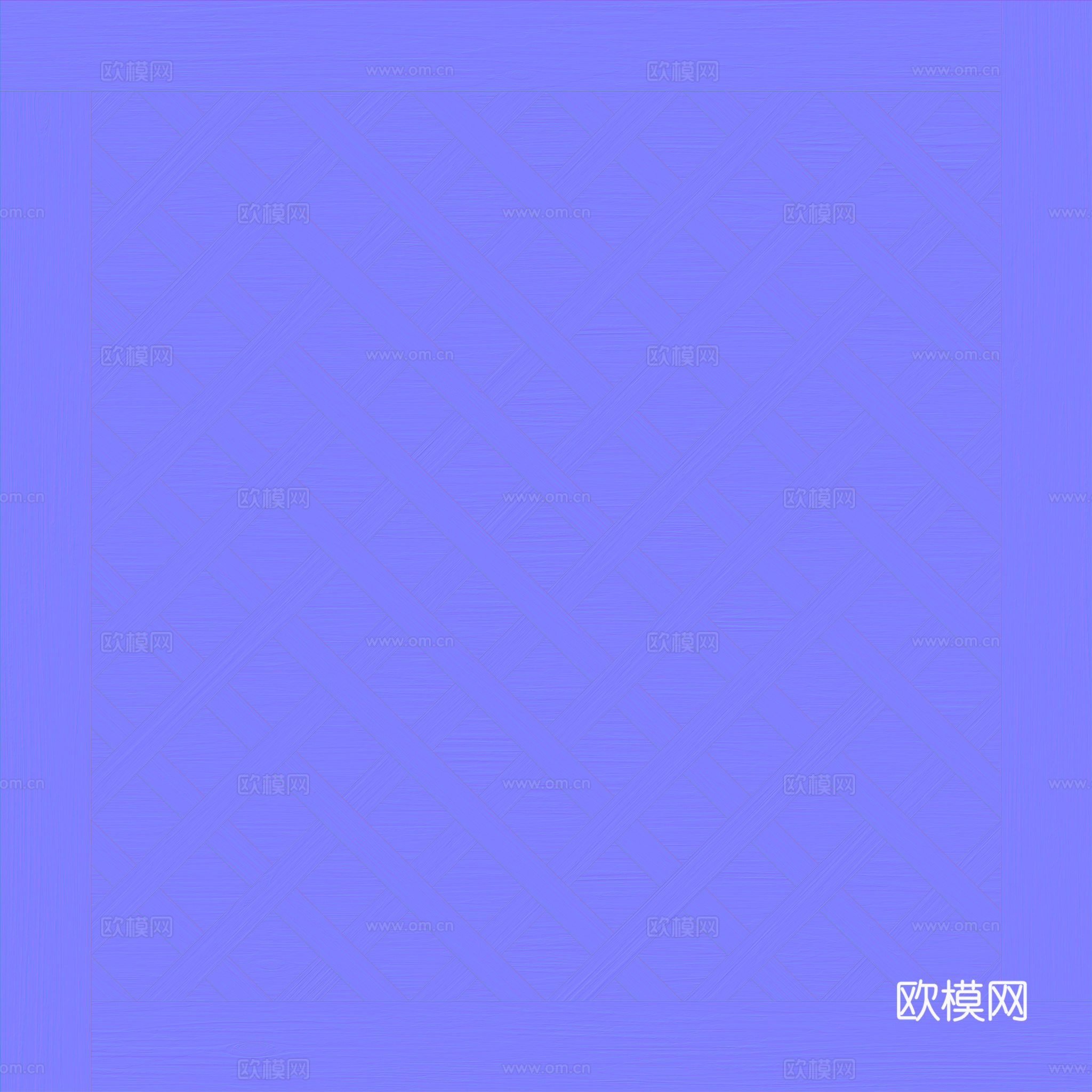 无缝拼花木地板 PBR贴图 2k