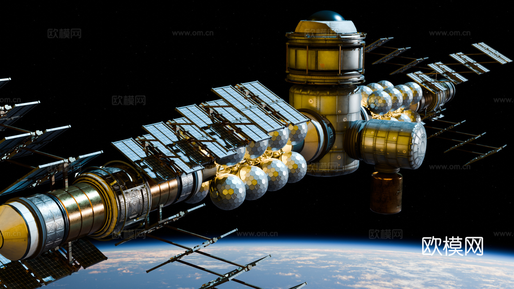 太空站 太空飞船 太空空间站 太空舱 航天器 卫星su模型