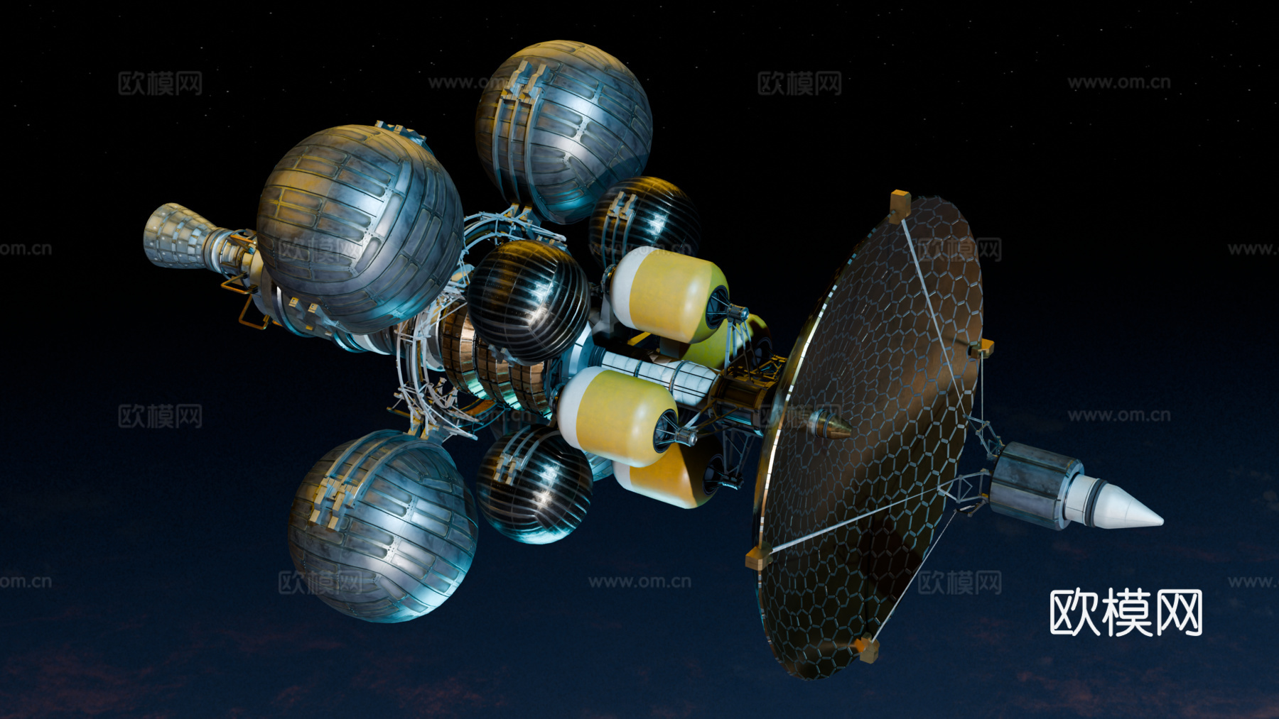 太空站 太空飞船 太空空间站 太空舱 航天器 卫星su模型