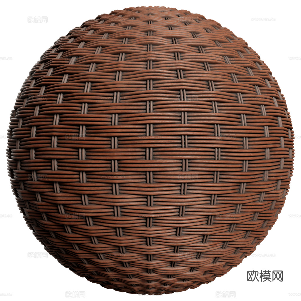 藤编竹编编织品 PBR材质贴图 1k