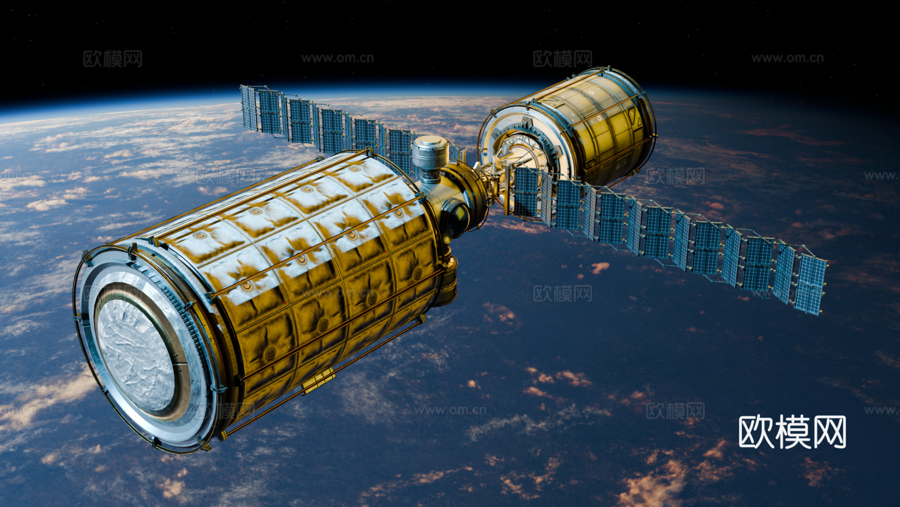 太空站 太空飞船 太空空间站 太空舱 航天器 卫星su模型