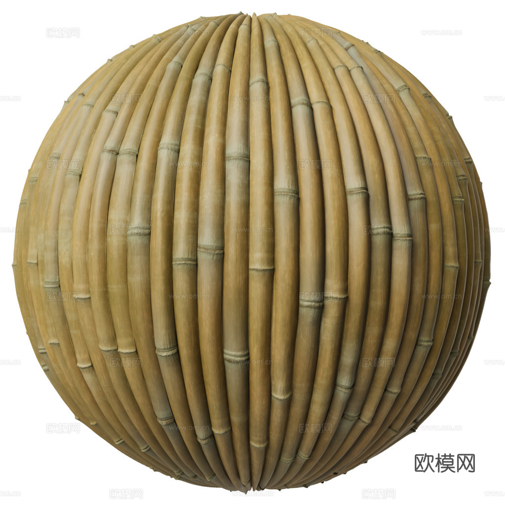 竹子竹篱笆竹排竹墙 PBR材质贴图 1k