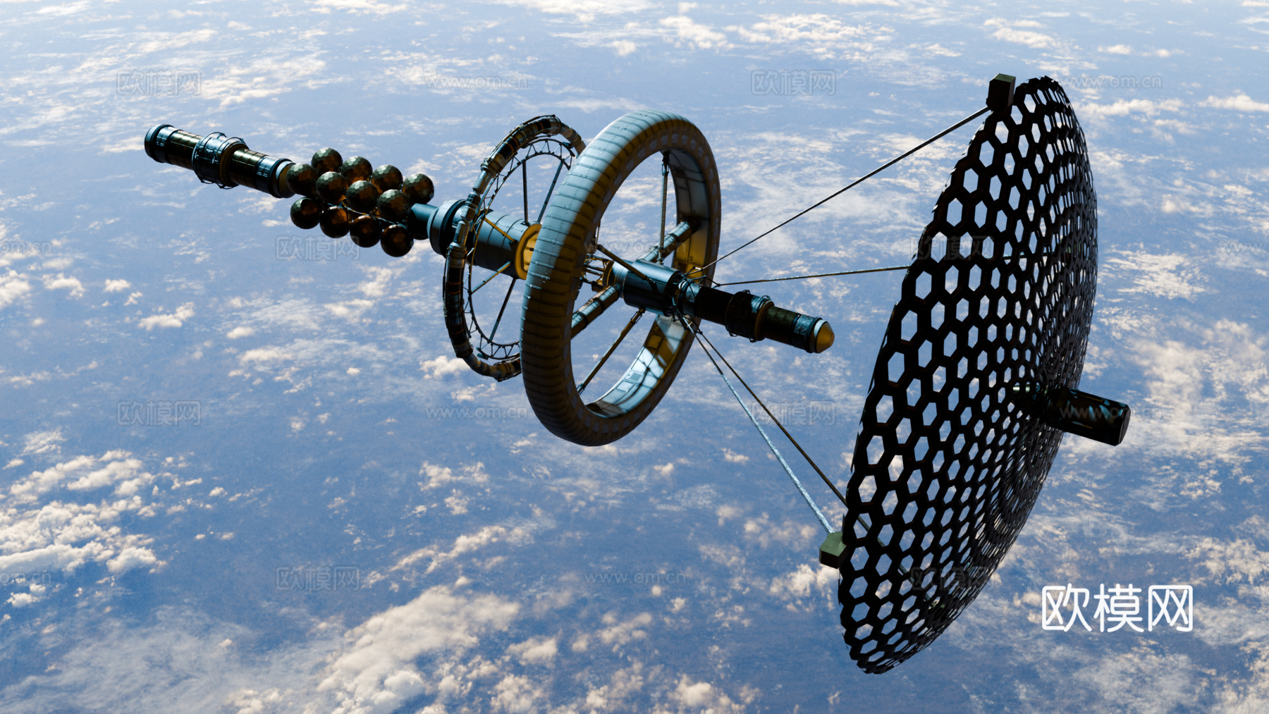 太空站 太空飞船 太空空间站 太空舱 航天器 卫星su模型