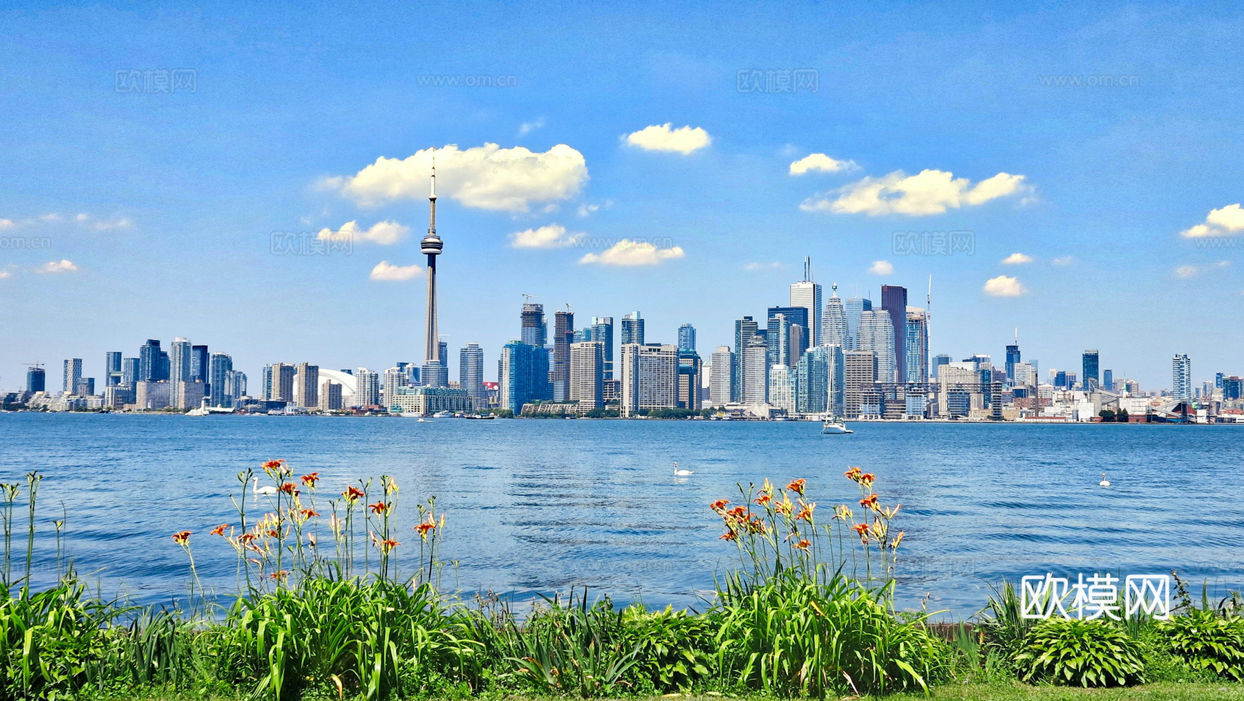 白天城市天空外景下载