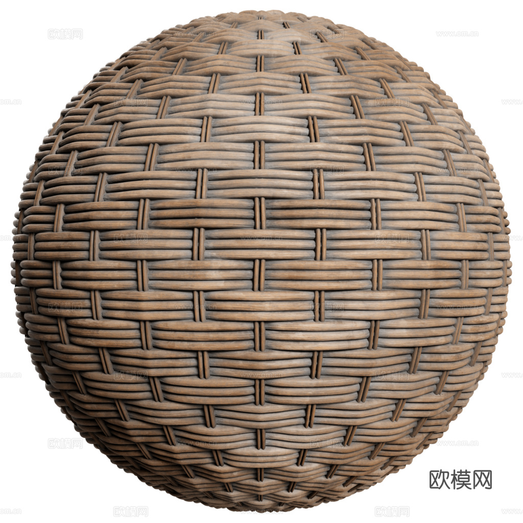 藤编竹编编织品 PBR材质贴图 1k