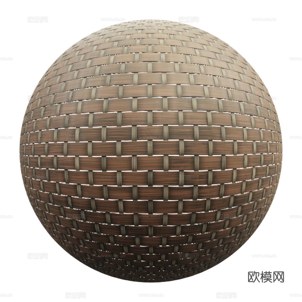 藤编竹编编织品 PBR材质贴图 1k