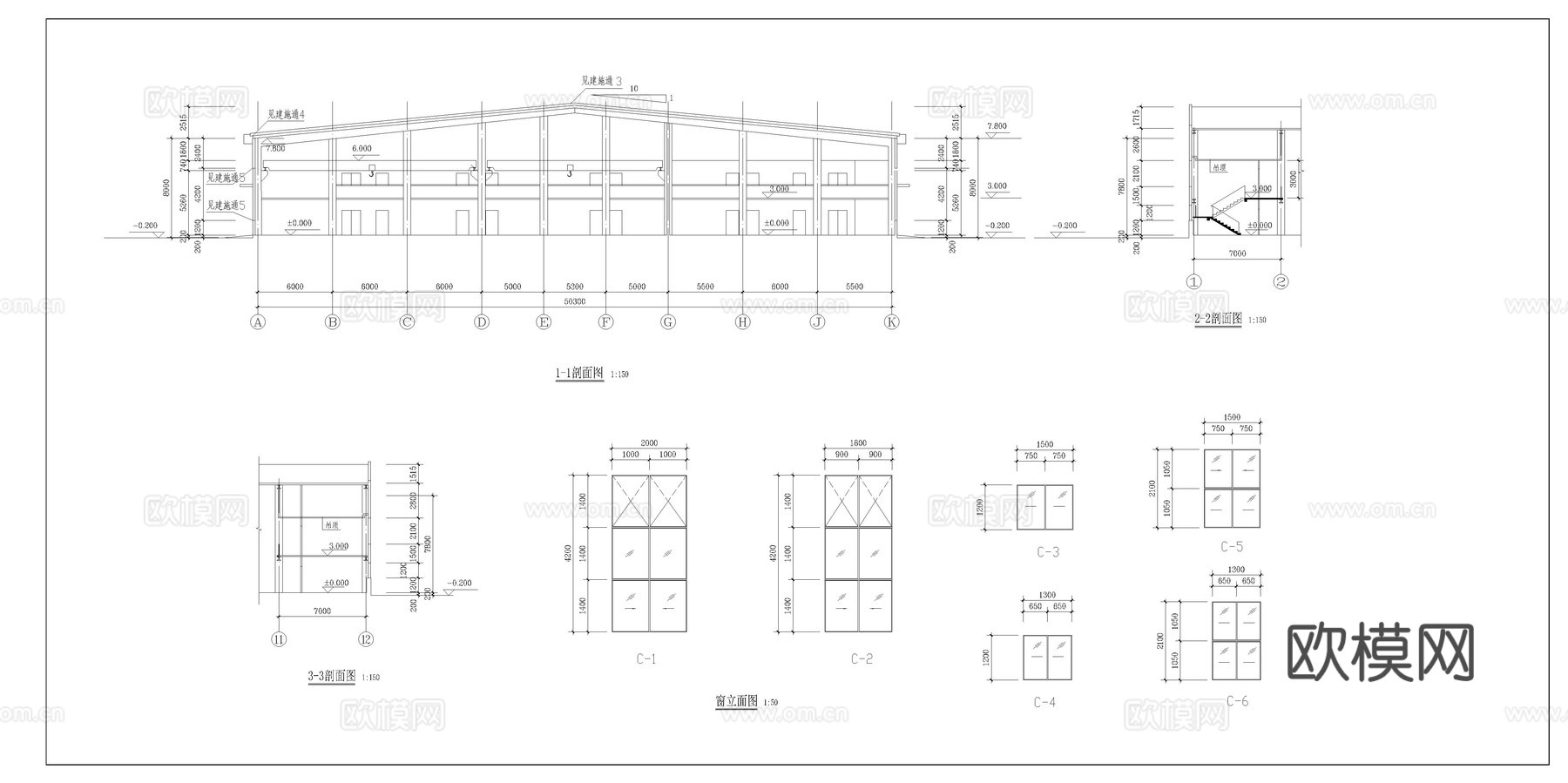维修车间建筑施工图cad施工图
