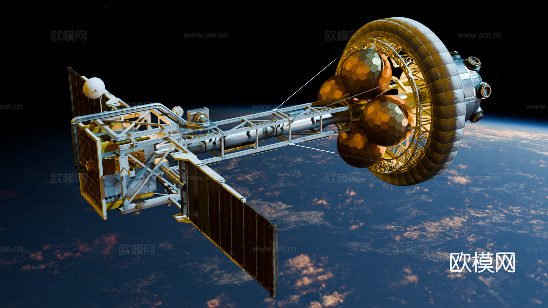 太空站 太空飞船 太空空间站 太空舱 航天器 卫星su模型