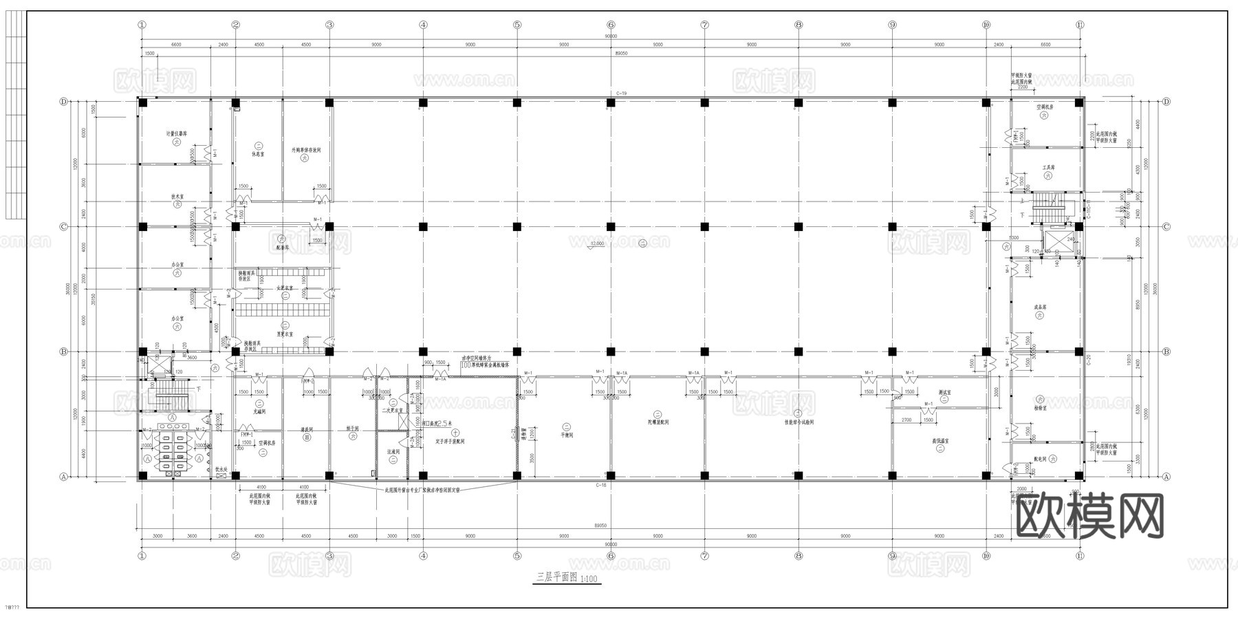 装配车间建筑图cad施工图