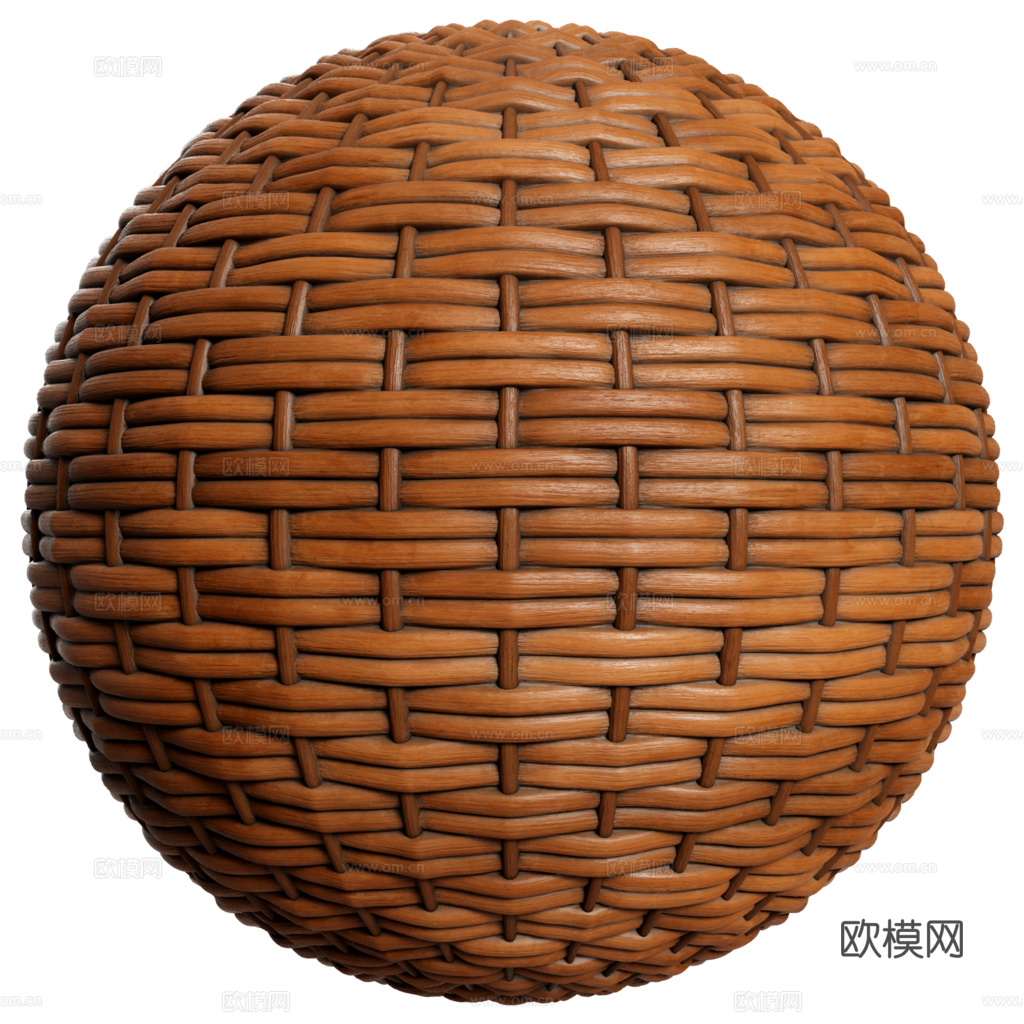 藤编竹编编织品 PBR材质贴图 1k