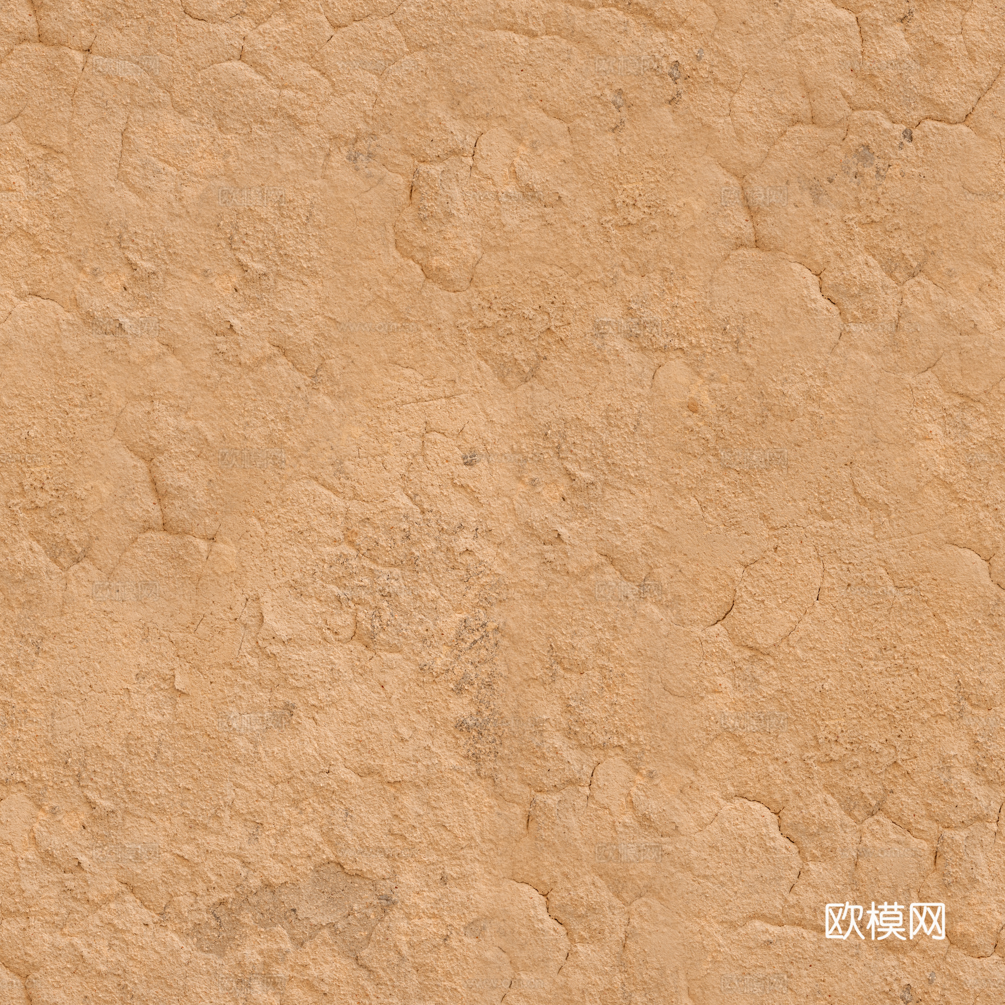 土黄色粗糙土墙墙漆艺术漆肌理漆 PBR贴图 2k