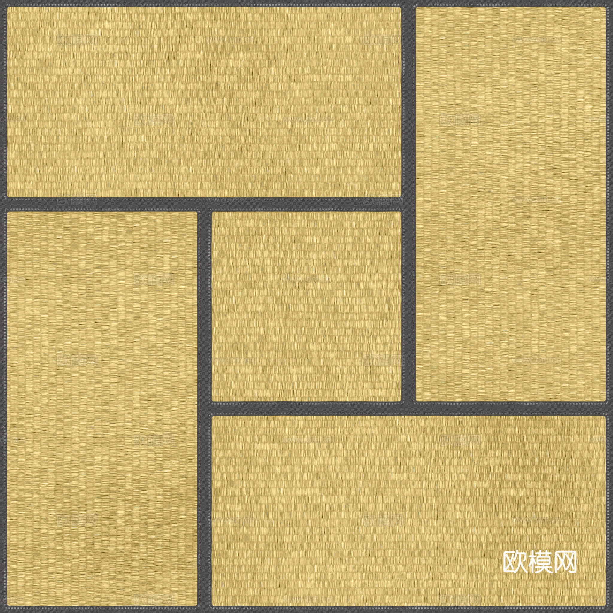 榻榻米竹席竹编 PBR贴图 2k