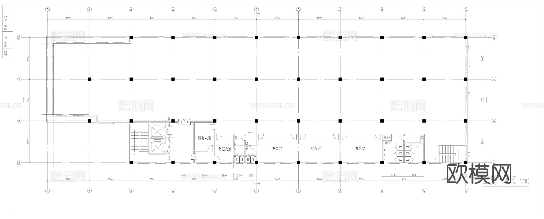 厂房建筑施工图cad施工图