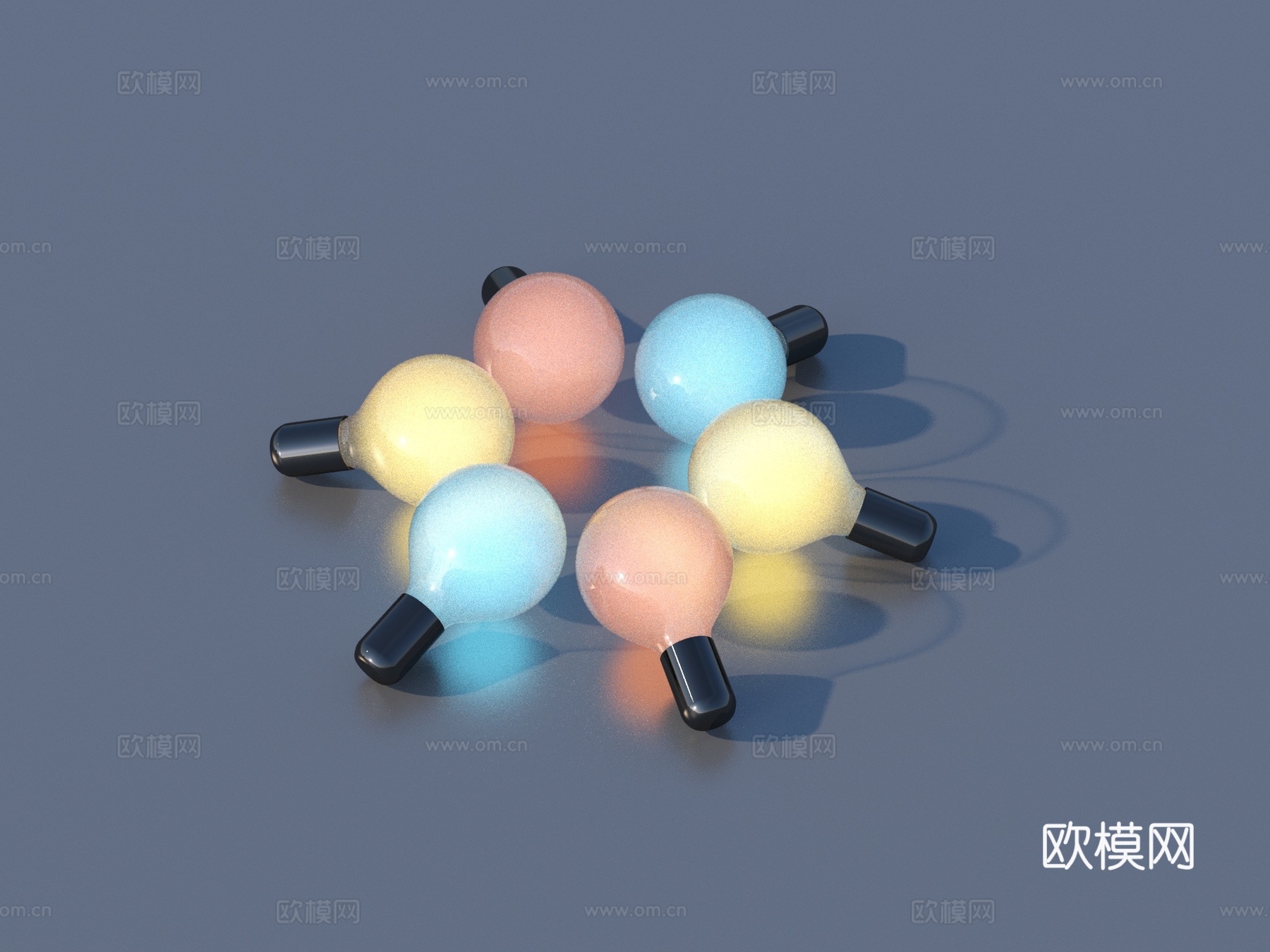 灯泡 钨丝灯泡 灯具3d模型下载（渲染图2）